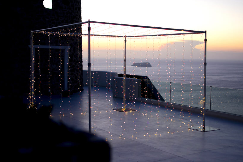 fairy lights canopy Santorini